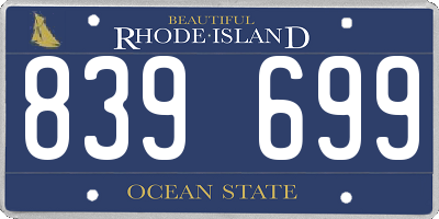 RI license plate 839699
