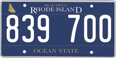 RI license plate 839700