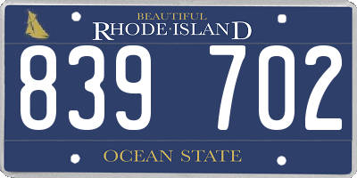 RI license plate 839702