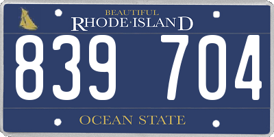 RI license plate 839704