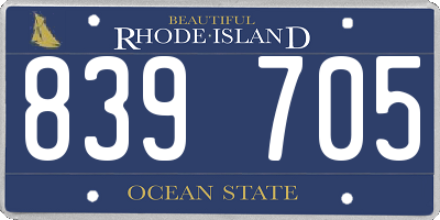 RI license plate 839705