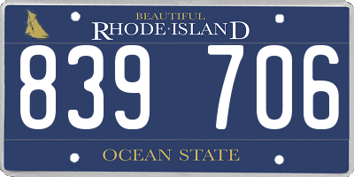 RI license plate 839706