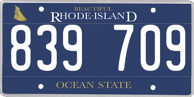 RI license plate 839709