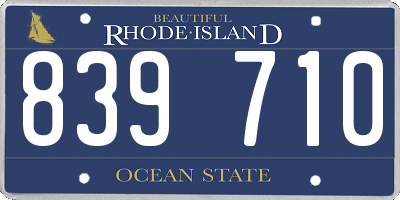 RI license plate 839710