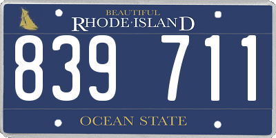 RI license plate 839711