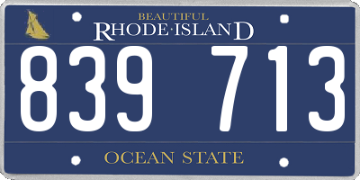 RI license plate 839713