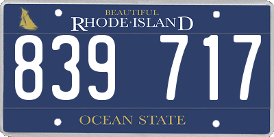 RI license plate 839717