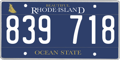 RI license plate 839718
