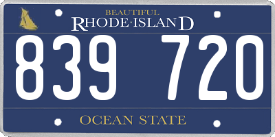 RI license plate 839720