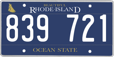 RI license plate 839721