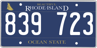 RI license plate 839723