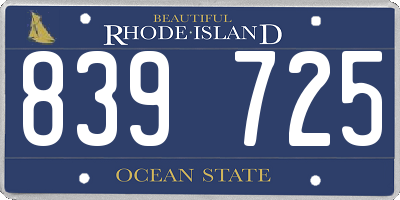 RI license plate 839725