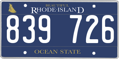 RI license plate 839726