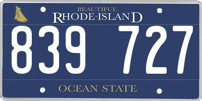 RI license plate 839727