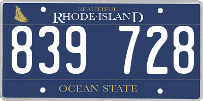 RI license plate 839728
