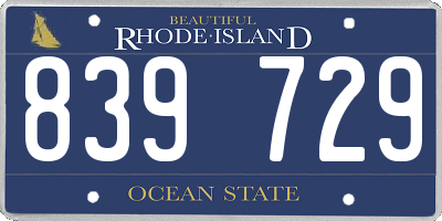 RI license plate 839729