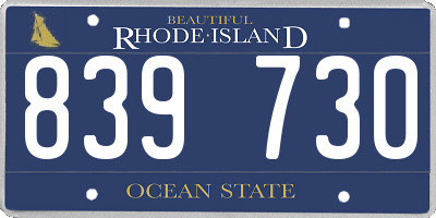 RI license plate 839730