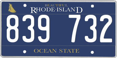 RI license plate 839732