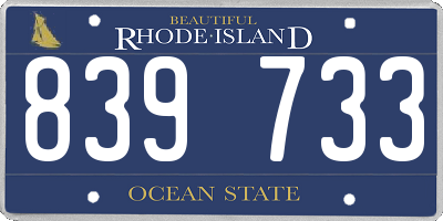 RI license plate 839733