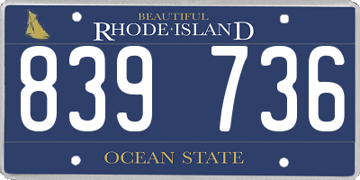 RI license plate 839736