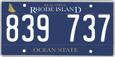 RI license plate 839737