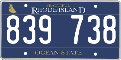 RI license plate 839738