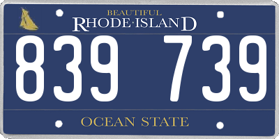 RI license plate 839739