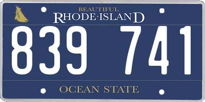 RI license plate 839741