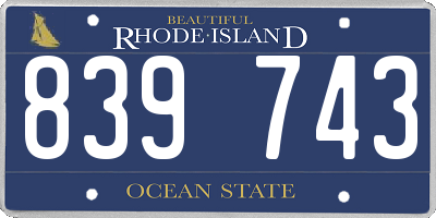 RI license plate 839743