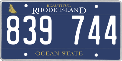 RI license plate 839744