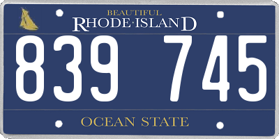 RI license plate 839745