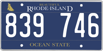 RI license plate 839746