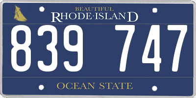 RI license plate 839747