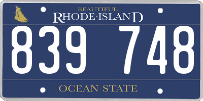 RI license plate 839748