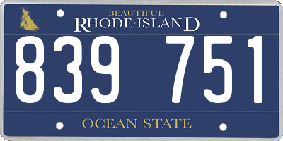 RI license plate 839751