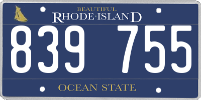 RI license plate 839755
