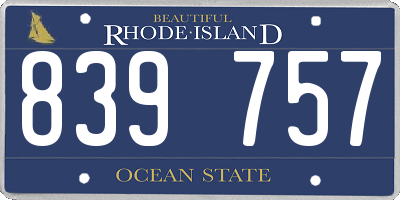RI license plate 839757