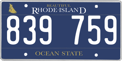 RI license plate 839759