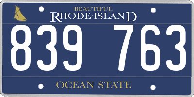 RI license plate 839763