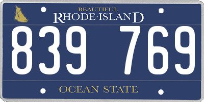 RI license plate 839769
