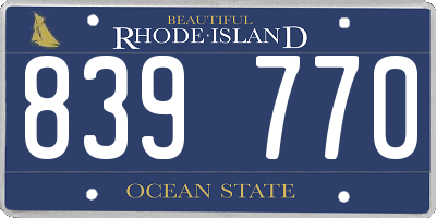 RI license plate 839770