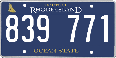 RI license plate 839771