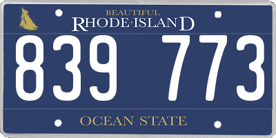RI license plate 839773