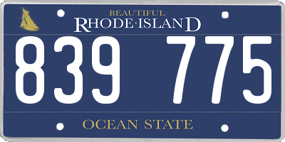 RI license plate 839775