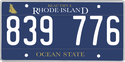RI license plate 839776