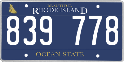 RI license plate 839778