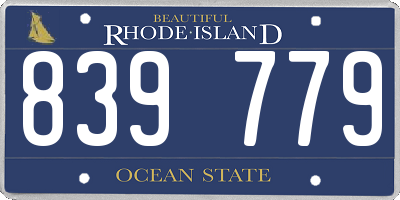 RI license plate 839779