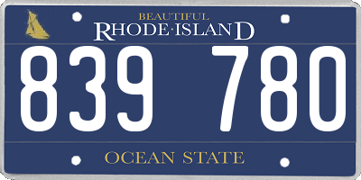 RI license plate 839780