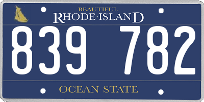 RI license plate 839782