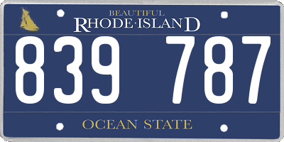 RI license plate 839787